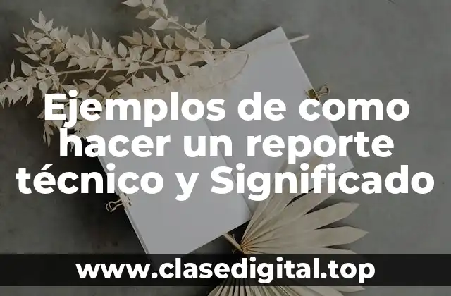 Ejemplos de como hacer un reporte técnico y Significado