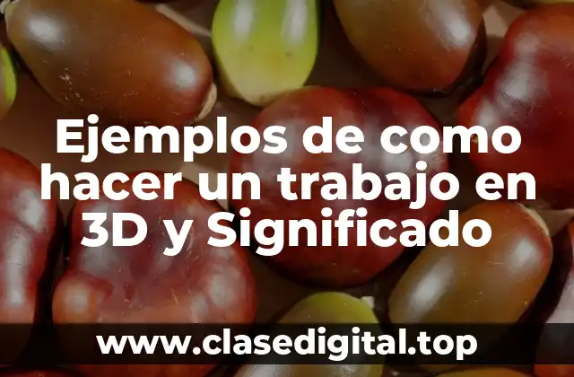 Ejemplos de como hacer un trabajo en 3D y Significado