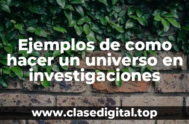 Ejemplos de como hacer un universo en investigaciones
