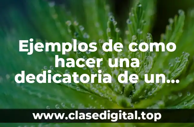 Ejemplos de como hacer una dedicatoria de un cancionero