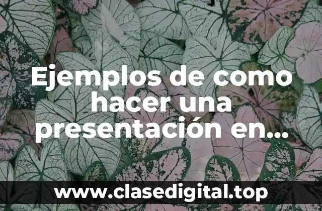 Ejemplos de como hacer una presentación en público