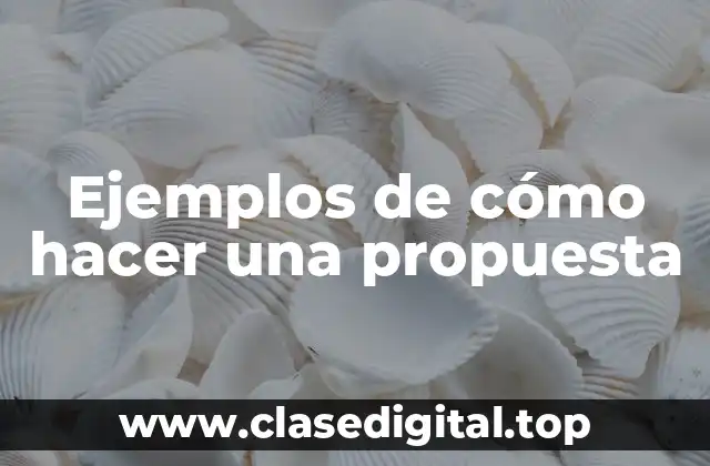Ejemplos de cómo hacer una propuesta