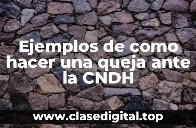 Ejemplos de como hacer una queja ante la CNDH