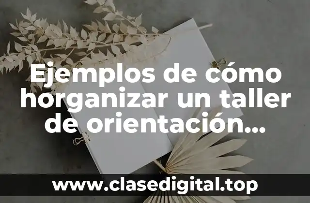 Ejemplos de cómo horganizar un taller de orientación vocacional