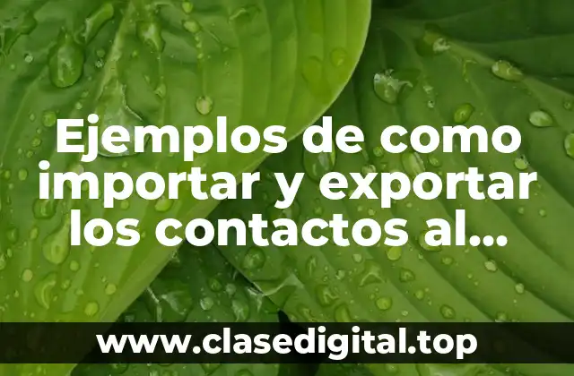 Ejemplos de como importar y exportar los contactos al escritorio