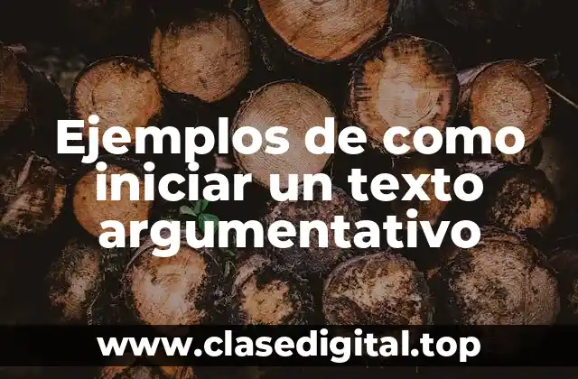 Ejemplos de cómo iniciar un texto argumentativo
