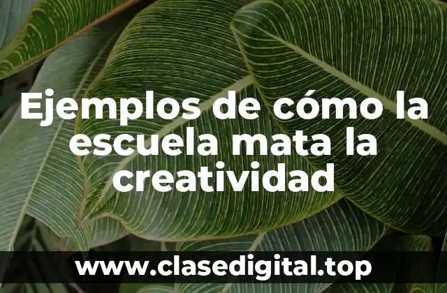 Ejemplos de cómo la escuela mata la creatividad
