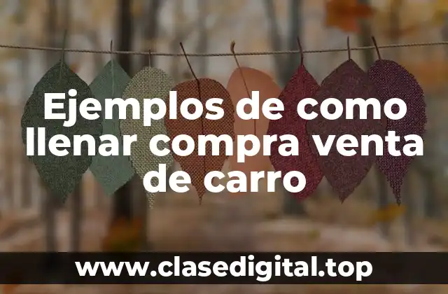 Ejemplos de como llenar compra venta de carro