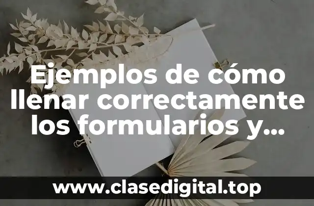 Ejemplos de cómo llenar correctamente los formularios y Significado