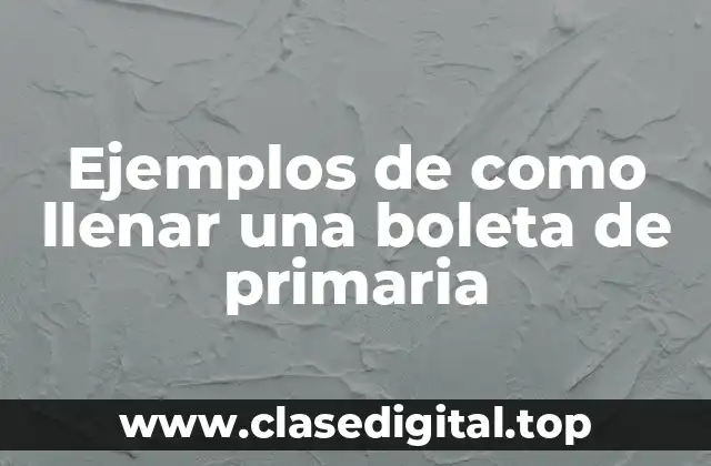 Ejemplos de como llenar una boleta de primaria