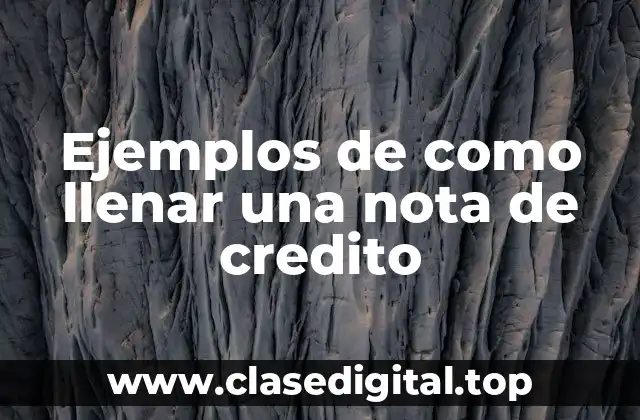 Ejemplos de como llenar una nota de credito