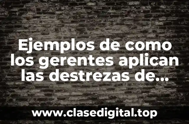 Ejemplos de como los gerentes aplican las destrezas de gerencia