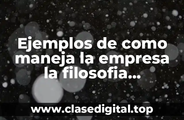 Ejemplos de como maneja la empresa la filosofia organizacional