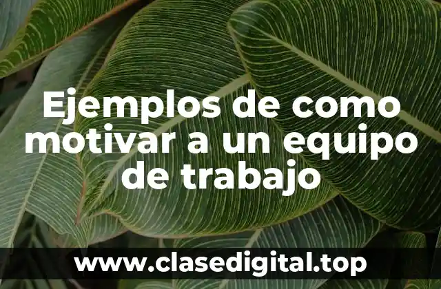 Ejemplos de como motivar a un equipo de trabajo