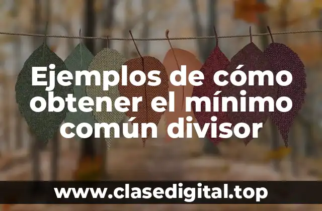 Ejemplos de cómo obtener el mínimo común divisor