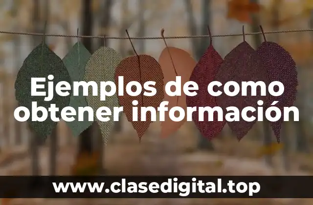 Ejemplos de como obtener información