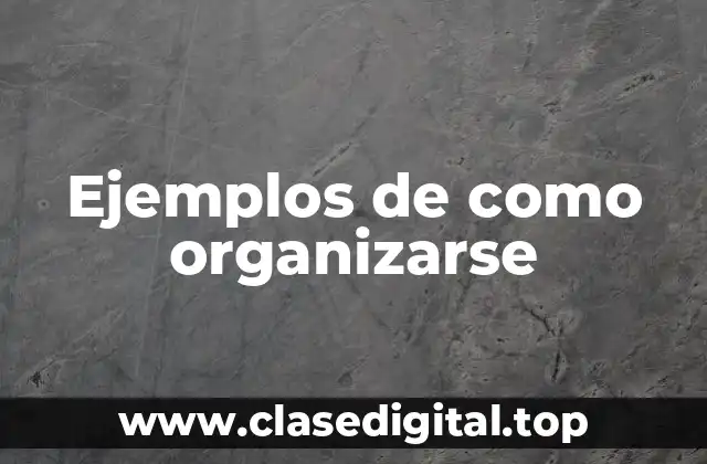 Ejemplos de como organizarse