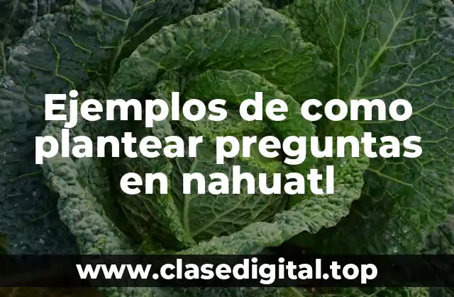 Ejemplos de como plantear preguntas en nahuatl