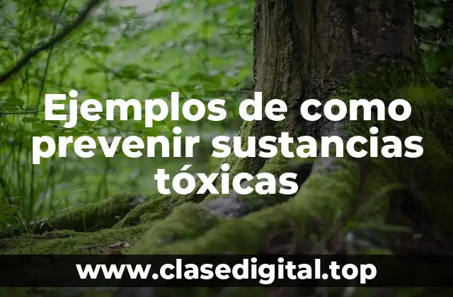 Ejemplos de como prevenir sustancias tóxicas