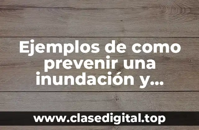 Ejemplos de como prevenir una inundación y Significado