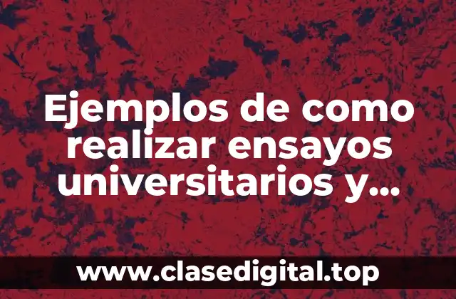 Ejemplos de como realizar ensayos universitarios y Significado