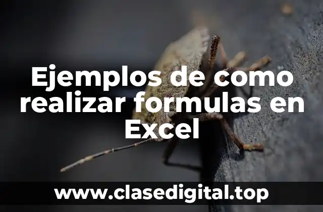 Ejemplos de como realizar formulas en Excel