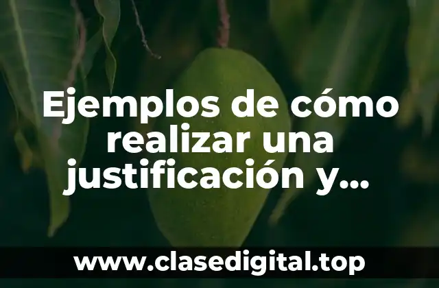 Ejemplos de cómo realizar una justificación y Significado