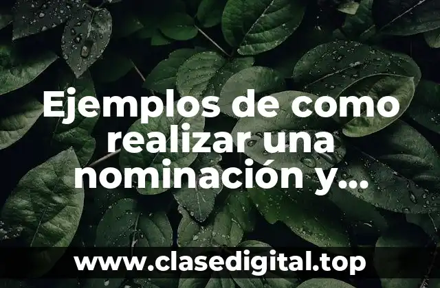 Ejemplos de como realizar una nominación y Significado