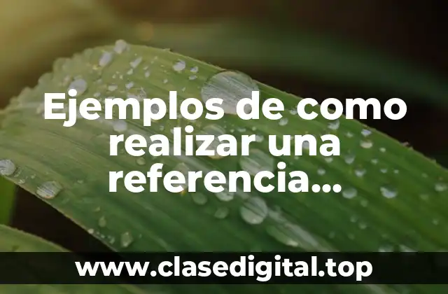 Ejemplos de como realizar una referencia bibliográfica