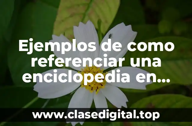 Ejemplos de como referenciar una enciclopedia en línea
