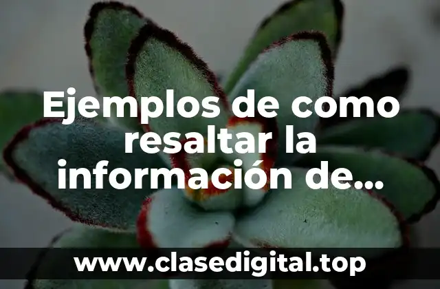 Ejemplos de como resaltar la información de nuestros productos