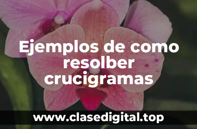 Ejemplos de como resolber crucigramas