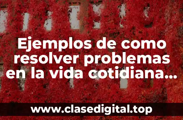 Ejemplos de como resolver problemas en la vida cotidiana y Significado