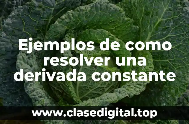Ejemplos de como resolver una derivada constante