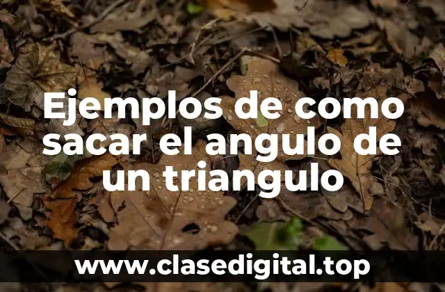 Ejemplos de como sacar el angulo de un triangulo