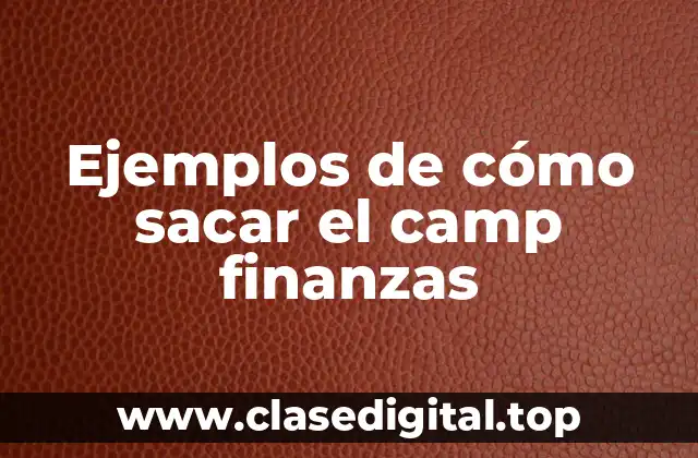 Ejemplos de cómo sacar el camp finanzas