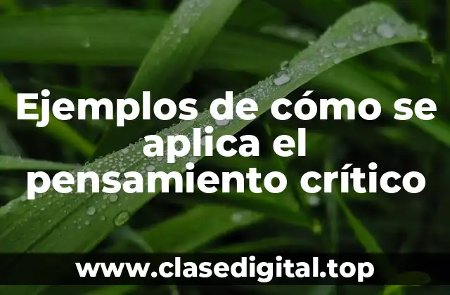 Ejemplos de cómo se aplica el pensamiento crítico