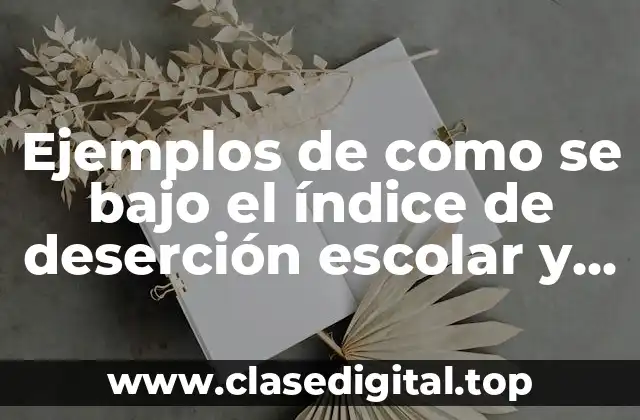 Ejemplos de como se bajo el índice de deserción escolar y Significado
