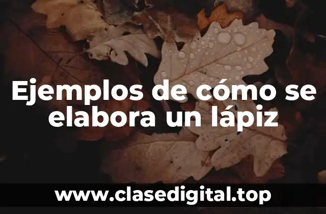 Ejemplos de cómo se elabora un lápiz