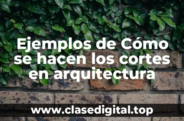 Ejemplos de Cómo se hacen los cortes en arquitectura