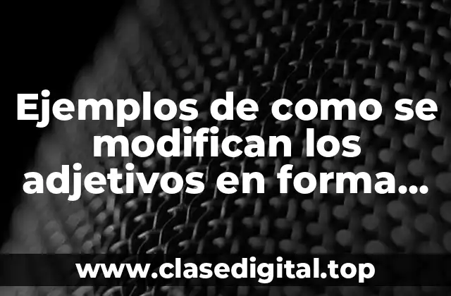 Ejemplos de como se modifican los adjetivos en forma comparativas