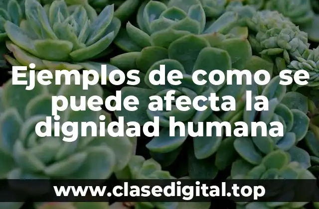 Ejemplos de como se puede afecta la dignidad humana