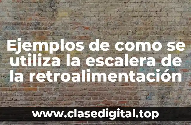 Ejemplos de como se utiliza la escalera de la retroalimentación