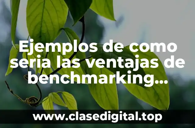 Ejemplos de como seria las ventajas de benchmarking interno y Significado
