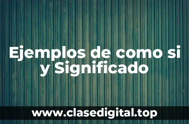 Ejemplos de como si y Significado