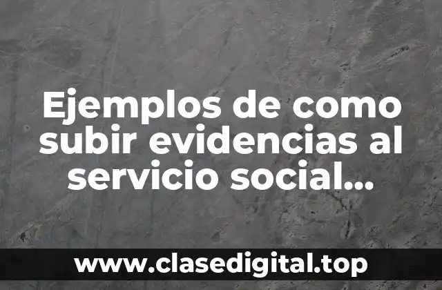 Ejemplos de como subir evidencias al servicio social estudiantil