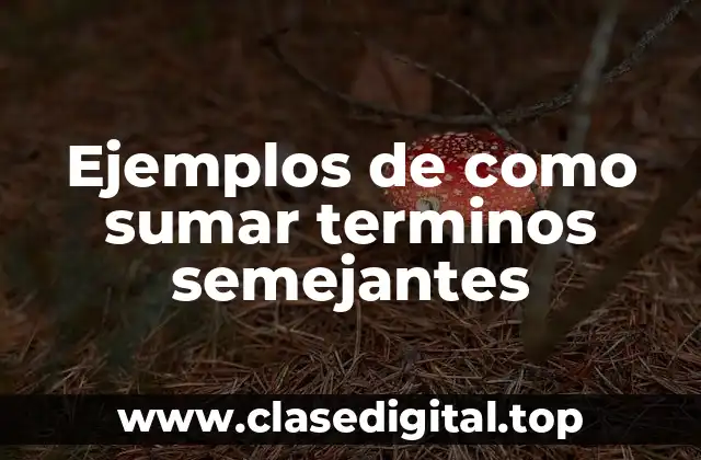 Ejemplos de como sumar terminos semejantes