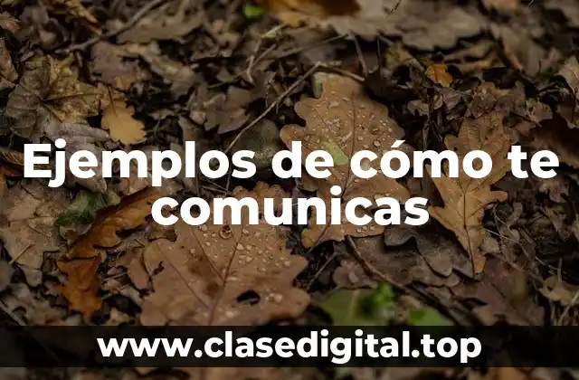 Ejemplos de cómo te comunicas