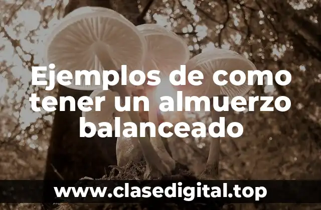 Ejemplos de como tener un almuerzo balanceado