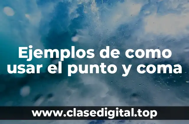 Ejemplos de como usar el punto y coma